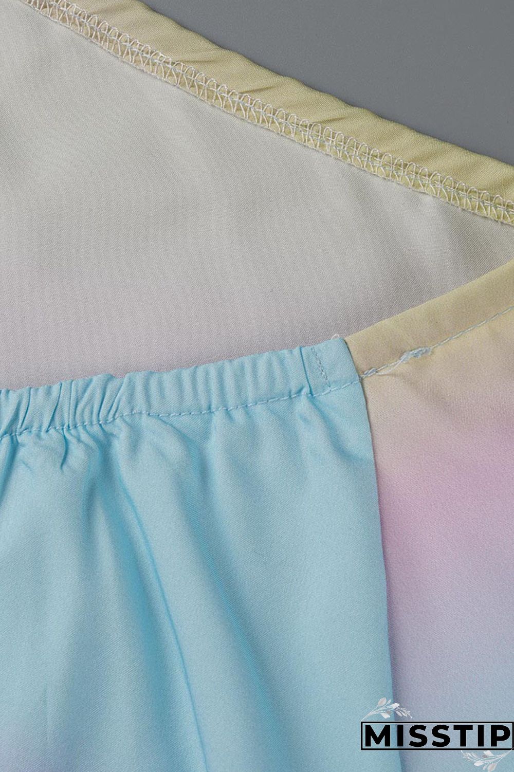 Gradient Color Fashion Casual Print Bandage Backless Halter Sleeveless Dress Dresses