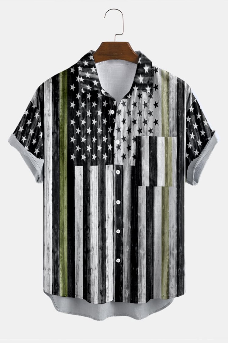 Fashion Casual American Flag Shirt