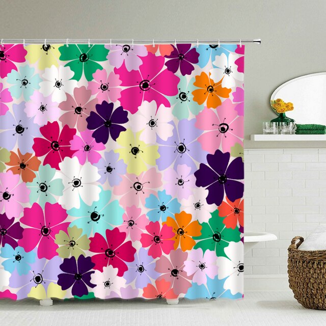 

Shower Curtain – Colorful Flower Geometry-180*180cm, 501 Original