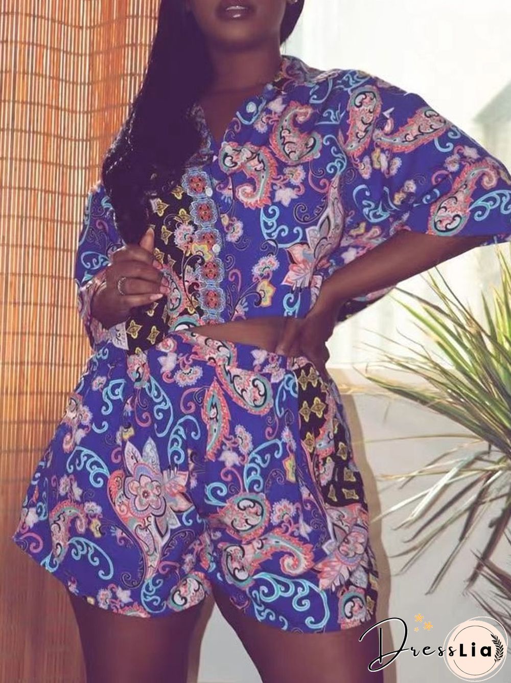 Retro Women Short Sleeve Lapel Single Breasted Short Shirts + High Waist Shorts Suit Casual Two Piece Sets Ladies Summer Suits