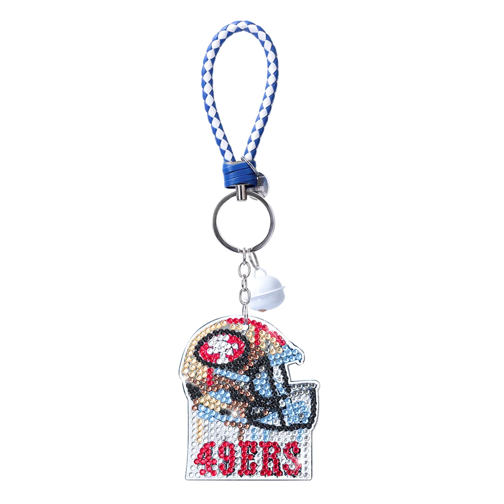 San Francisco 49ers DIY Diamond Art Keychains Craft Rugby Team Badge Hanging Ornament(Double Sided)