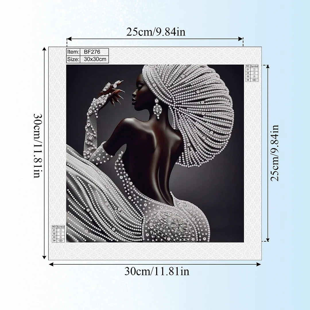Diamond Painting - Partial Special Shaped Drill - Silver Crown Lady(Canvas|30x30cm)