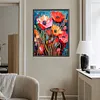 40x50cm coquelicot 5d bricolage full drill rond kit de peinture au diamant pour la d&eacute;coration murale de la maison
