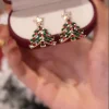Boucles d'oreilles à tige en forme d'arbre de Noël