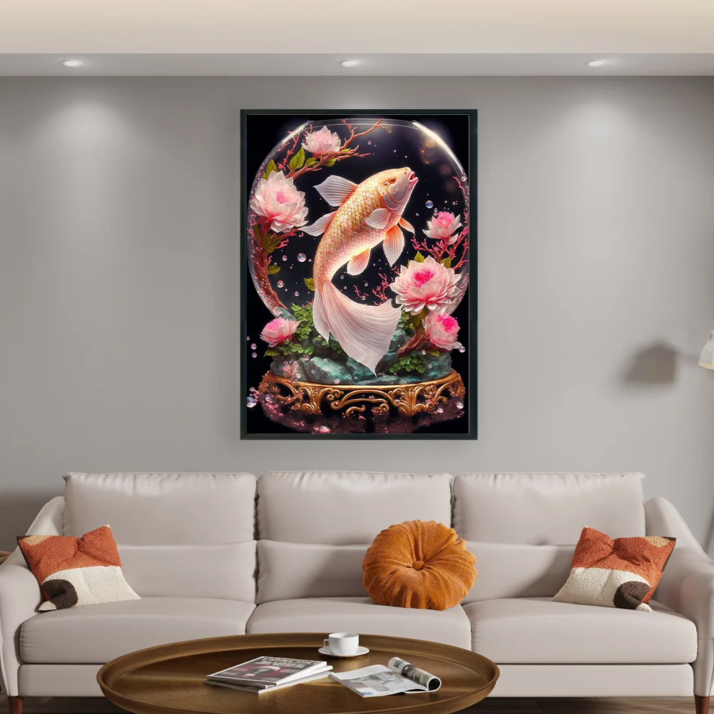 11CT Full Stamped Cross Stitch - Koi(Canvas|40*50CM)