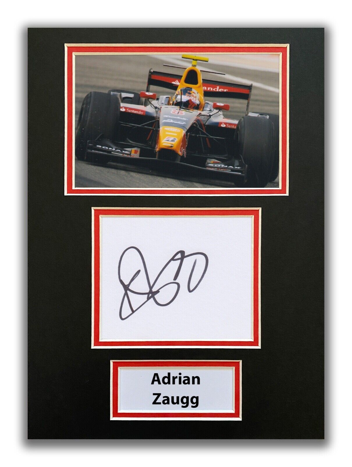 ADRIAN ZAUGG HAND SIGNED A4 MOUNTED Photo Poster painting DISPLAY - FORMULA 1 AUTOGRAPH - F1 A.