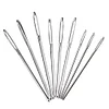9pcs Large Eye Metal Needles Cross Stitch Knitting Crochet Hook Set Kit