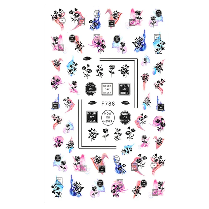 Churchf 1pcs Autumn Winter Nail Sticker Robin Snow Flower New Year Halloween Christmas 3D Decals Nail Art Design Decor Accessories-Nail Inspo
