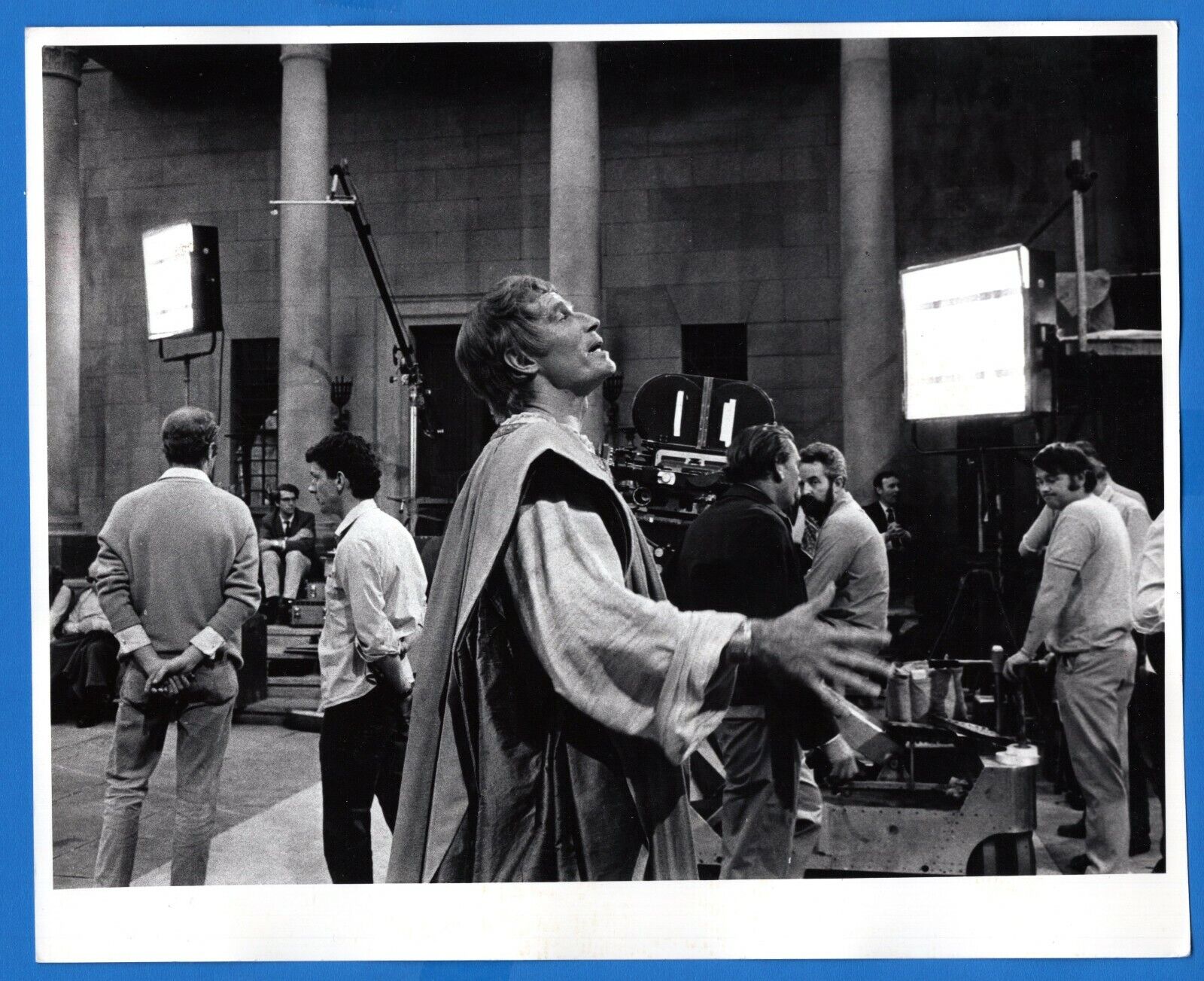 CHARLTON HESTON Actor Julius Caesar 8x10 Photo Poster painting 1970 w/ Ruan O'Lochlainn Stamp