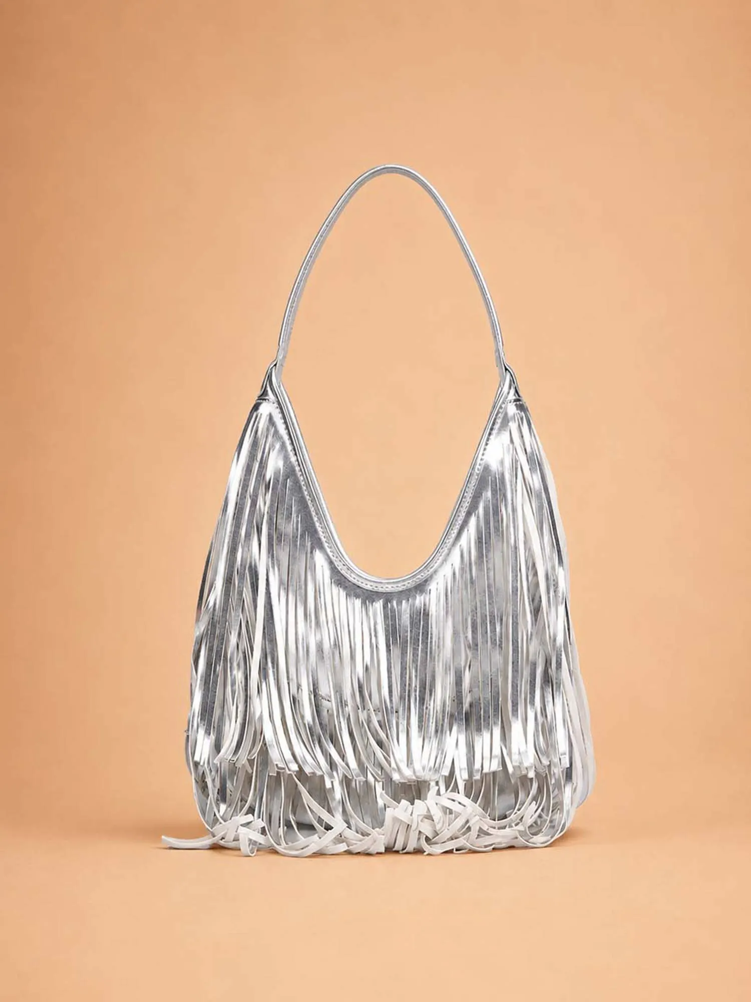 Perfect for a Late-Night Rock Concert &mdash; Vintage Patina Rivet-Harness Detail Premium Leather Top-Handle Bag