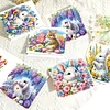 6PCS Diamond Painting Easter Rabbit Greeting Card Kit for Birthdays Thanksgiving & Special Occasion