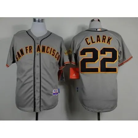 Giants #22 Will Clark Grey Road Cool Base Stitched MLB Jersey