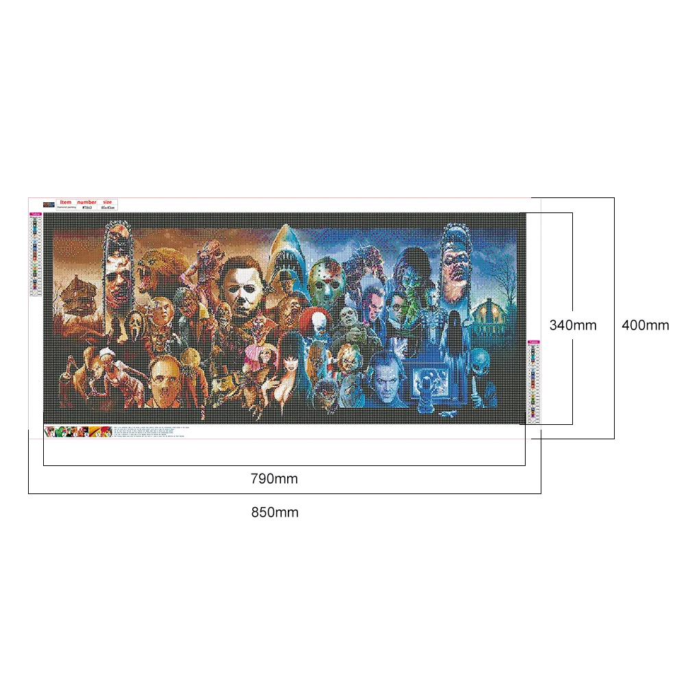 Diamond Painting 5D DIY Horror Movie Character Full Round Drill Drawing