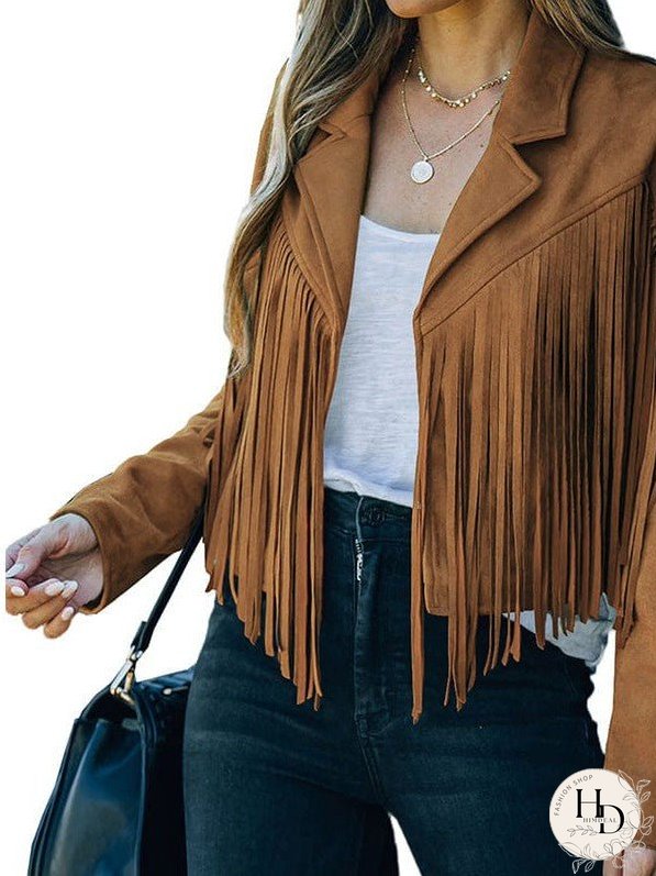 Sophisticated Fringe Suede Jacket