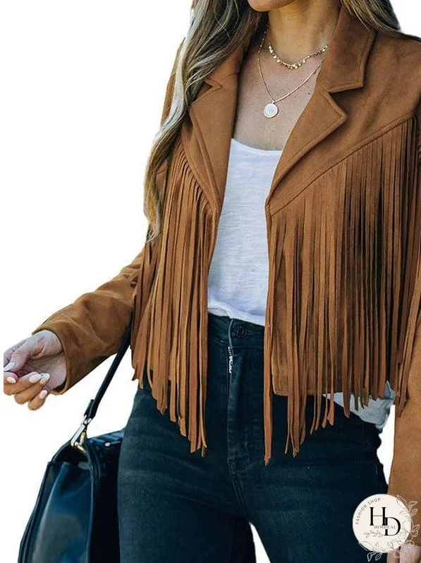 Sophisticated Fringe Suede Jacket