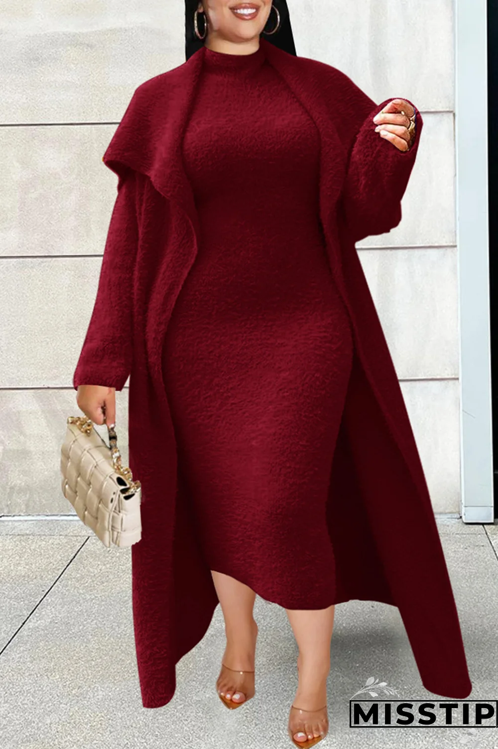 Dark Gray Casual Solid Patchwork Half A Turtleneck Long Sleeve Two Pieces