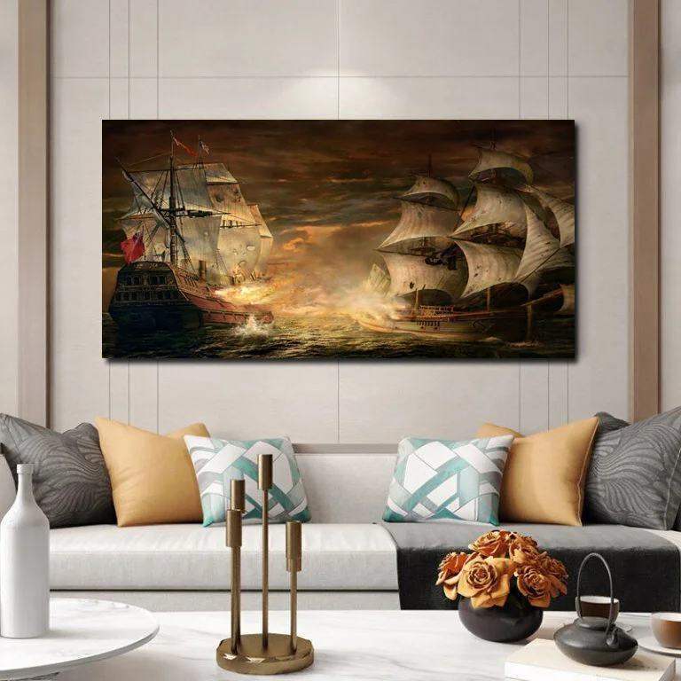 Sail Battleship Dauntless Canvas Wall Art