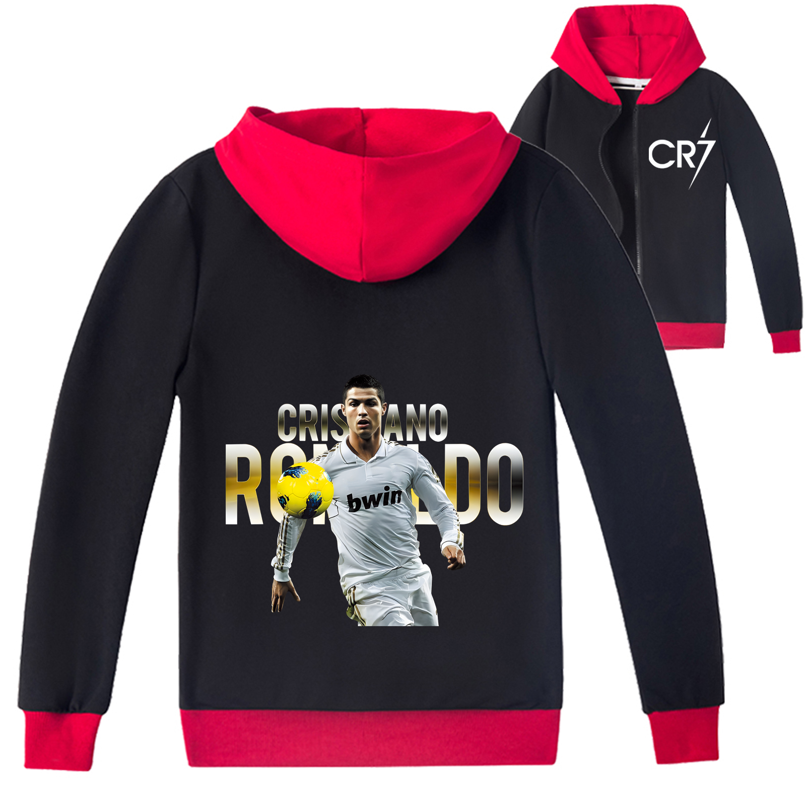 Mayoulove Kids Cristiano Ronaldo Zip Hoodie - Stylish Sportswear for Boys  Girls - Perfect Gift for Young Fans-Mayoulove