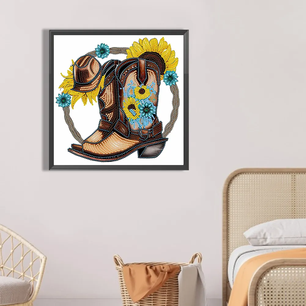 Special Shape Diamond Painting 30*30cm - Cowboy Boots