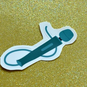 pornhint Pornhint Magic Wand Vibrator - Kiss Cut Vinyl Feminist Sticker, Sassy Sex Toy