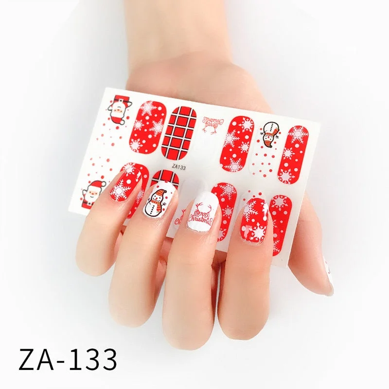 New Designs Full Cover Nail Stickers Fashion Flowers Nail Sticker Set Self Adhesive Manicure Decoracion Nail Strips-Nail Inspo