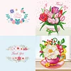 12pcs DIY Diamond Painting Greeting Cards Birthday Thanks Embroidery Postcard
