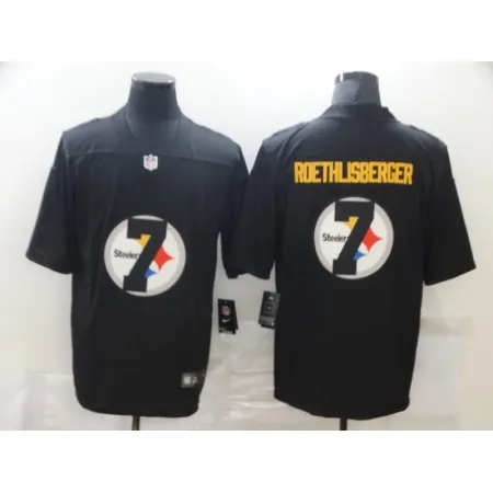 Men's Pittsburgh Steelers #7 Ben Roethlisberger Black Shadow Logo Limited Stitched Jersey