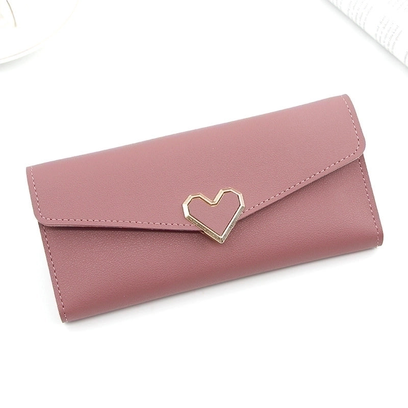 Women’s Heart Shape Pu Leather Lock Clasp Wallets
