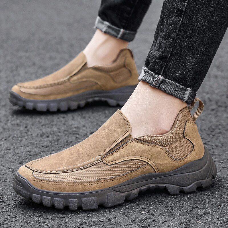Getjiida fall sneakers Brand Original Men's Casual Business Shoes Non Slip Light Leather Sports Man Loafer Sneakers Outdoor Slip-on Zapatos Deportivos