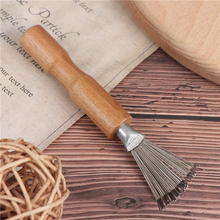 Hair Brush Cleaner Mini Dirt Remover Home Travel Salon Rake with Metal Wire Portable Comb Brush Wooden Handle Cleaning Tools | 168DEAL