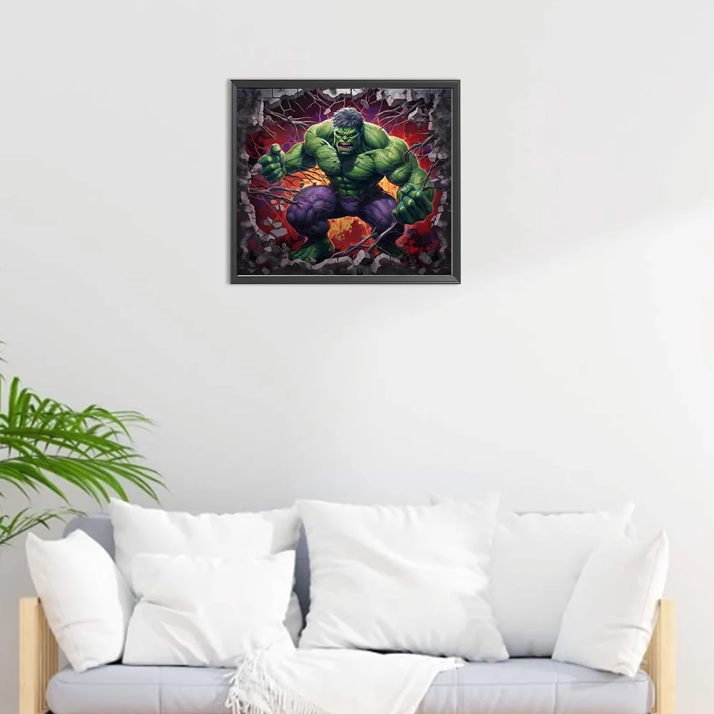 Diamond Painting - Full Round Drill - Hulk Breaking Wall(Canvas|40*35cm)