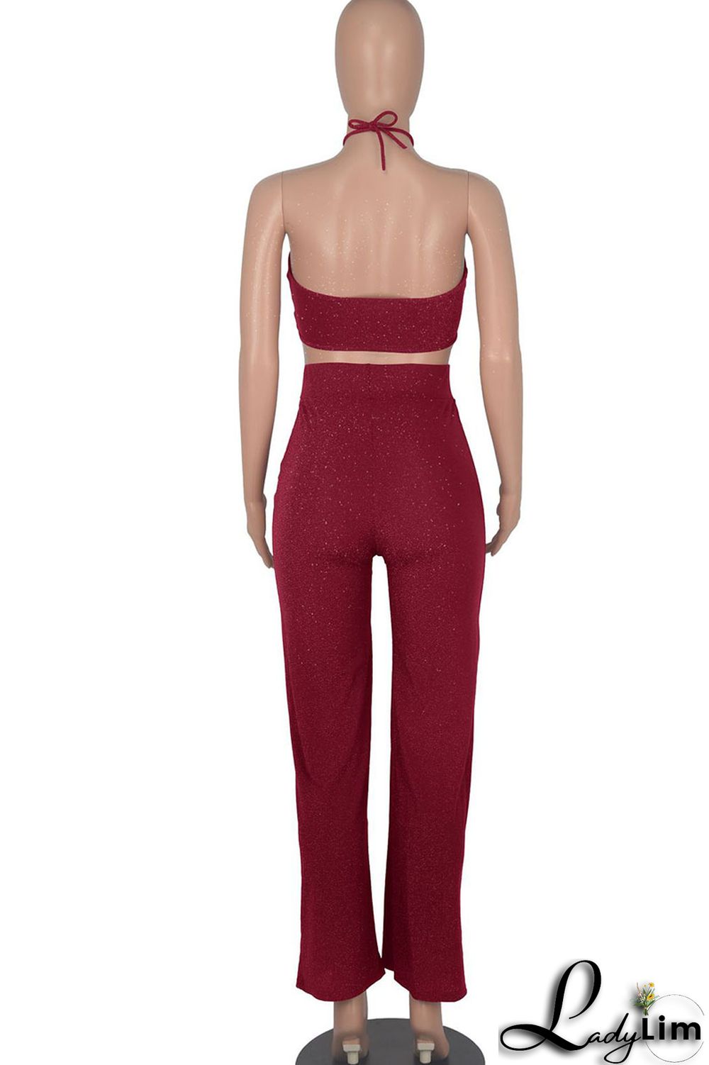 Khaki Sexy Solid Split Joint Frenulum Strapless Two Pieces