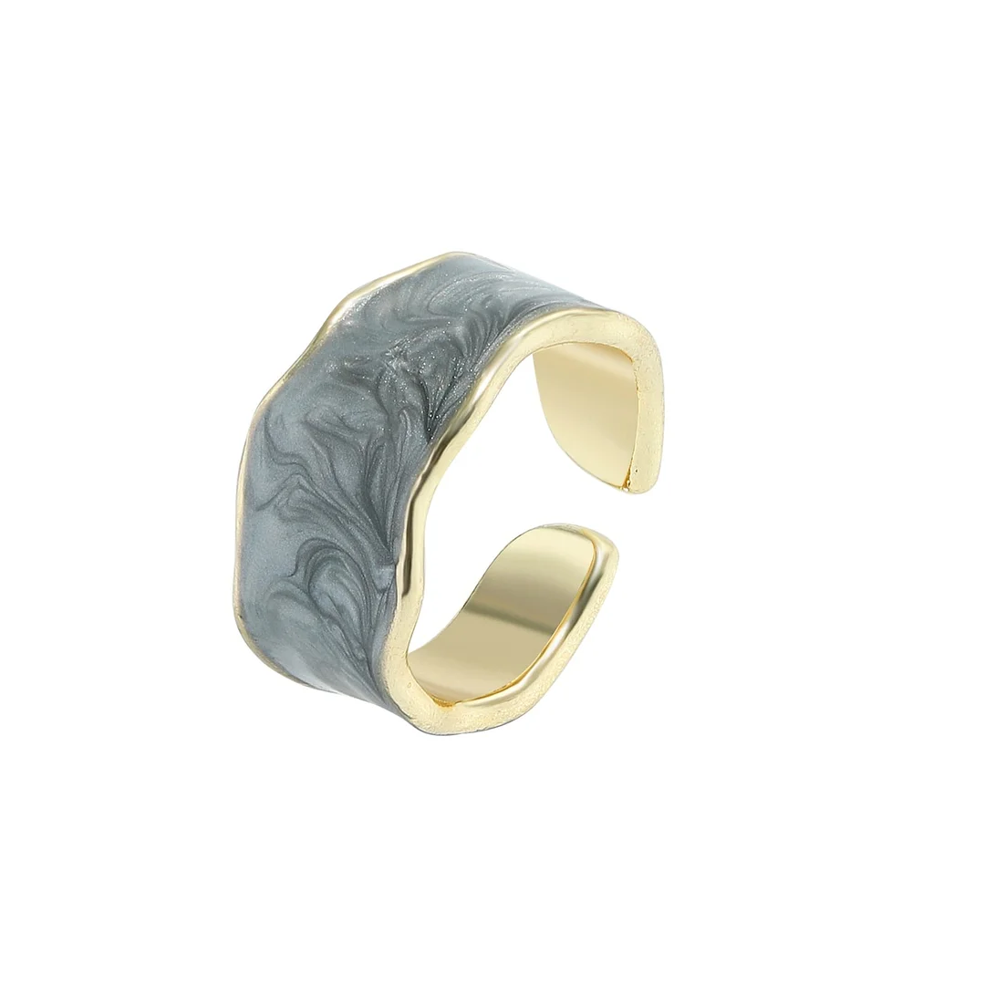 Dvacaman 2021 New INS Trendy Colorful Dripping oil Geometric Rings Candy Color Hand Painted Irregular Open Rings Female Jewelry