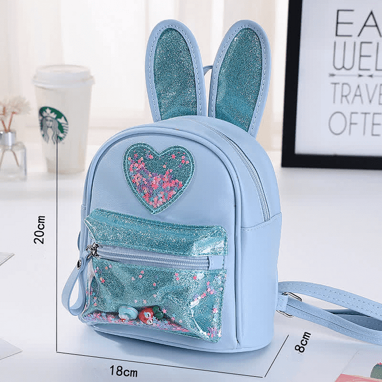 Sequin Bunny Heart Mini Backpack