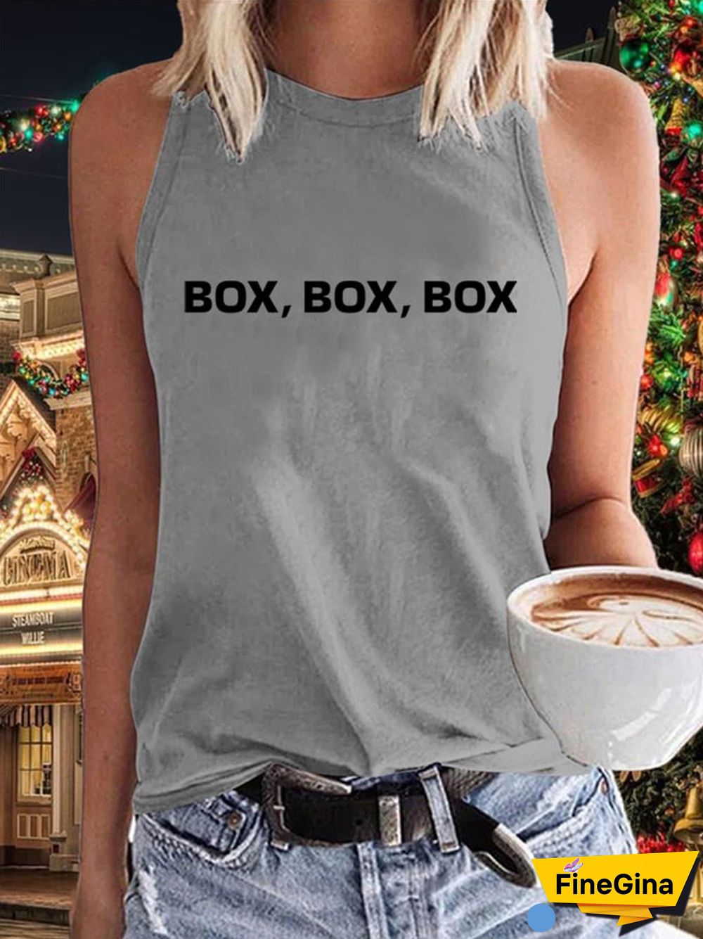 Women's "BOX, BOX, BOX" Print Tank Top