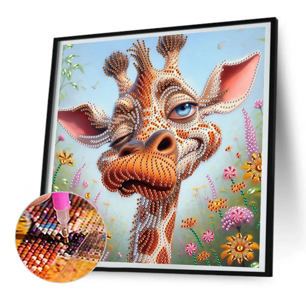 Diamond Painting - Partial Special Shaped Drill - Giraffe(Canvas|30*30cm)