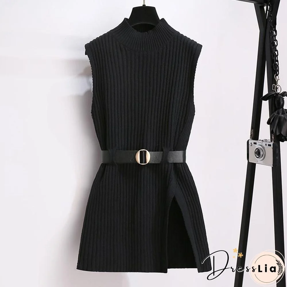 Sweet White Blouse+Knit Vest P15839