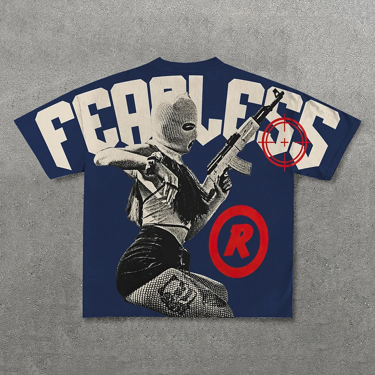 Vintage Fearless Cool Girl Print Graphic T-Shirt SOPULA