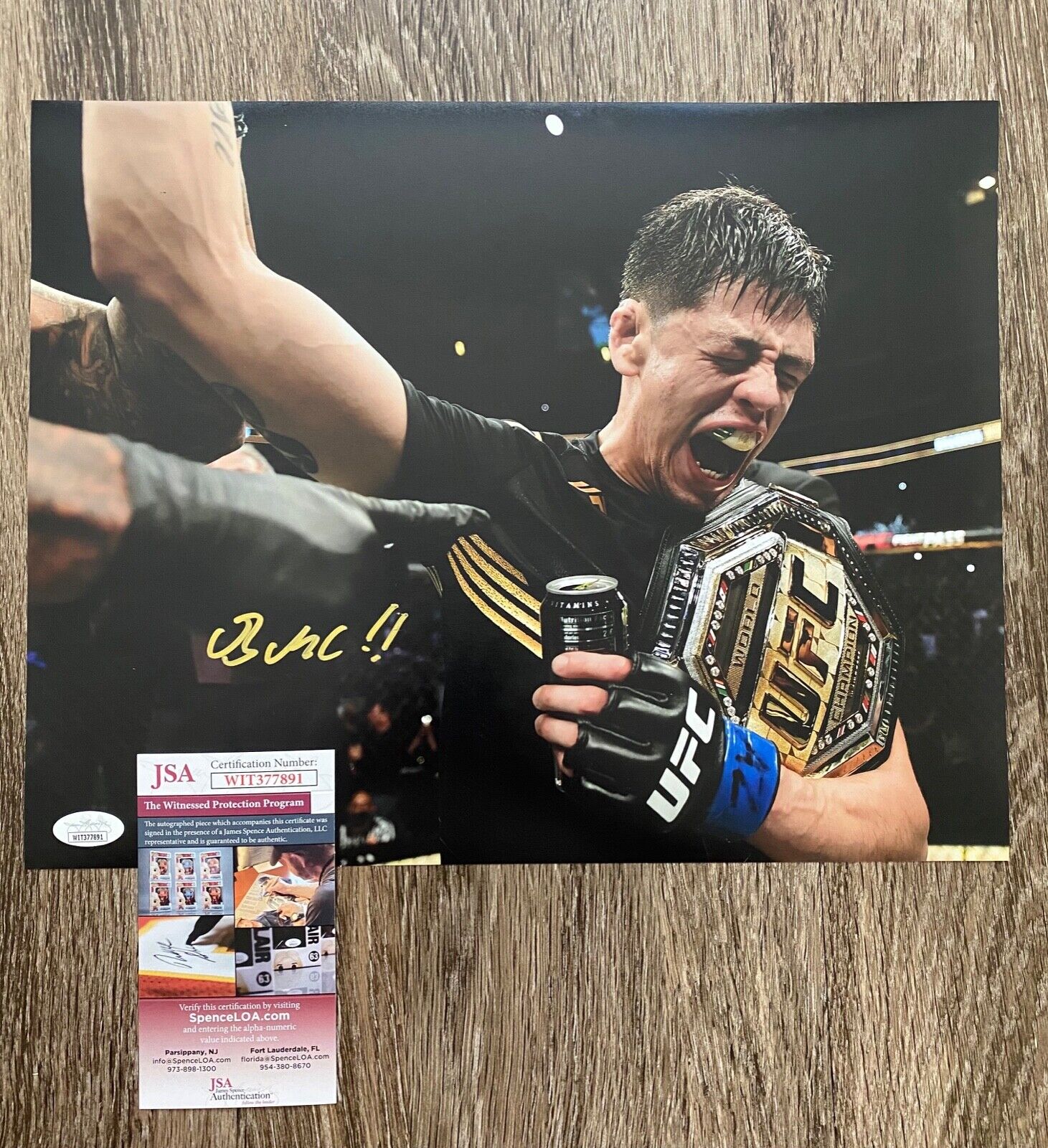 BRANDON MORENO Signed Autograph 11x14 Photo Poster painting UFC Champion Mexico MMA Auto JSA COA