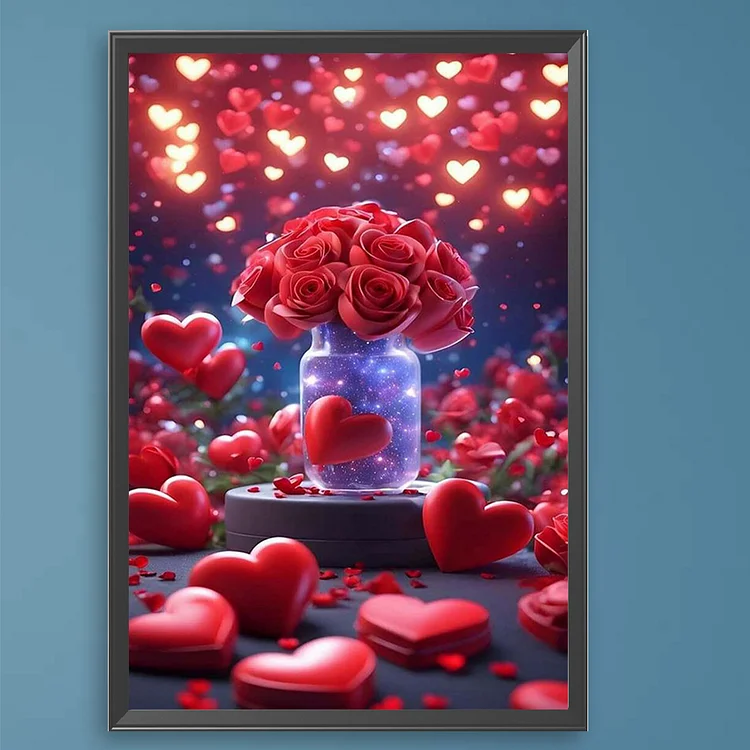 Canvas Art Print Online Vibrant Valentines Day Heart - threadbuilt —  threadbuilt
