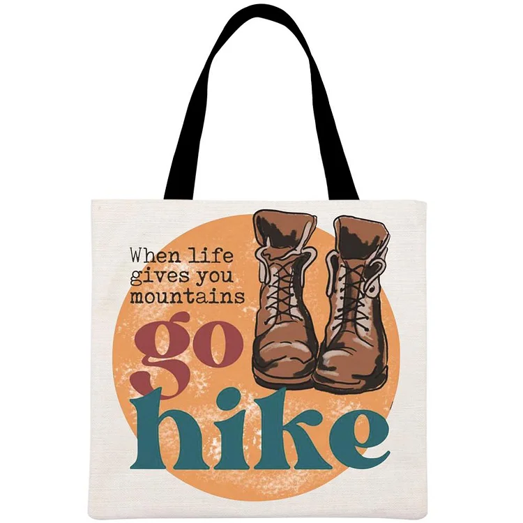 When life gives you mountains go hike outdoor Printed Linen Bag-Annaletters