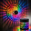 Solar Elegant Flower Wall Lights Waterproof Decorative Pathway Light 7-Color Changing Metal Projector Lamps for Backyards/Patio/Porch