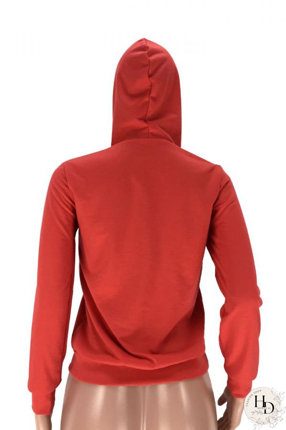 Red O Neck Print Letter Polyester Print Long Sleeve Sweats & Hoodies