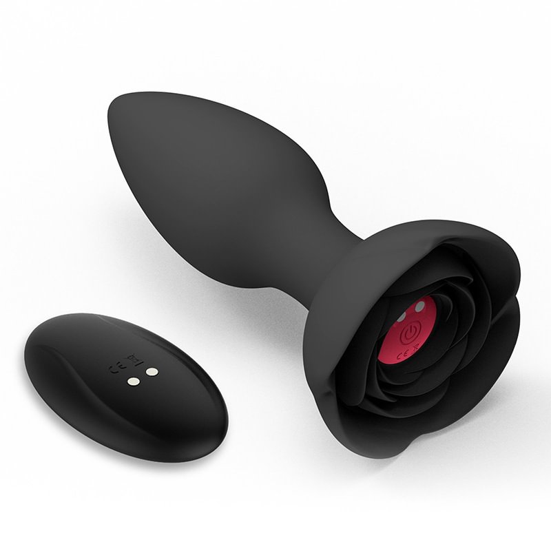 Remote Control Silicone Backyard Rose Toy Rose Butt Plug