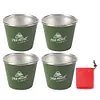 4Pcs 50ml Mini Camping Cup Stainless Steel Drink Mugs for Hiking Fishing (Green)