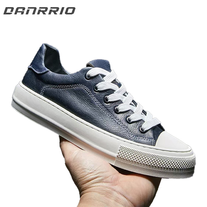 DANRRIO Handmade Retro Leather Blue Fashion Sport Casual Skate Shoes|Blue Sneaker DANRRIO.COM DANRRIO