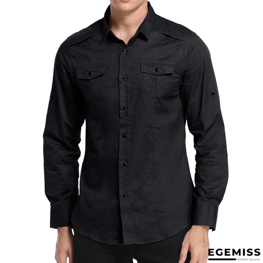 Men's Shirt Long Sleeve Men's Outdoor Men's Cotton Shirt Men's Tooling | EGEMISS