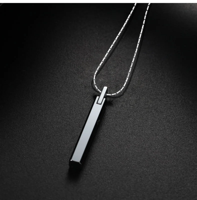 Women's Or Men's New Arrival Silver Color Couples'Tungsten Pendants Necklace for Man and Woman Never Fade Free Engrave Jewelry Gifts For Mens And Womens