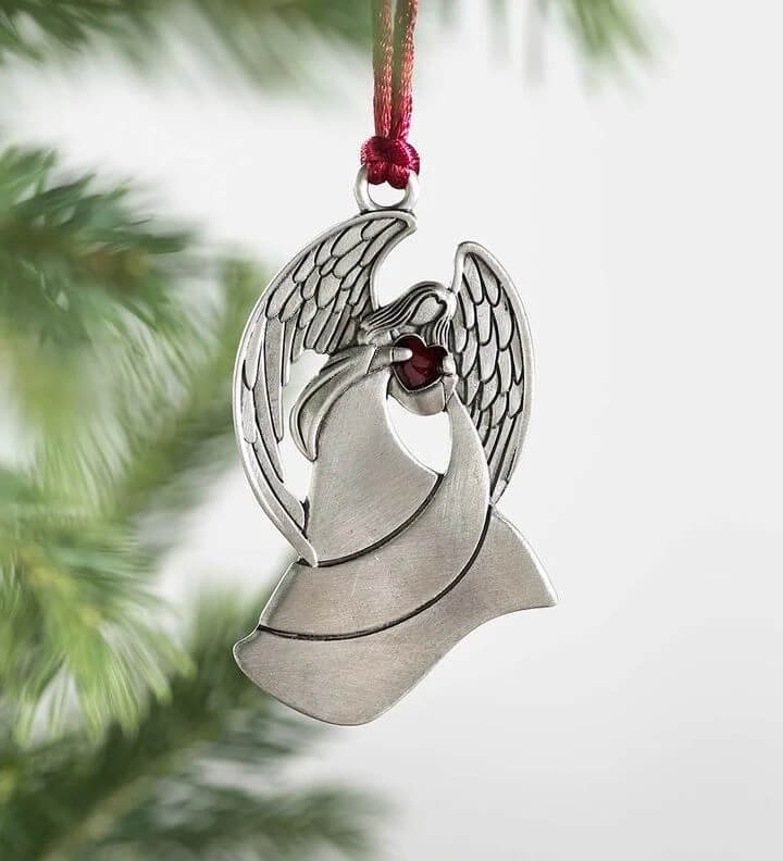 SOLID PEWTER CHRISTMAS TREE ORNAMENT