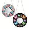 2pcs/set DIY Flowers Hanging Mirror Diamond Art Wall Door Decoration Kit